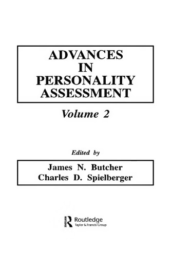 Advances In Personality Assessment Volume 2 Spielberger Charles D Butcher
