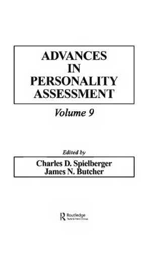Advances In Personality Assessment Volume 9 Spielberger Charles D Butcher