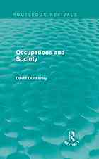 Occupations And Society Dunkerley David