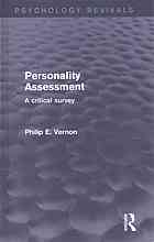 Personality Assessment A Critical Survey Vernon Philip E