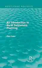 An Introduction To Rural Settlement Planning Cloke Paul