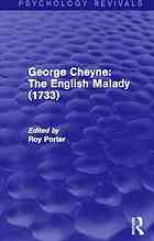 George Cheyne The English Malady 1733 Roy Porter