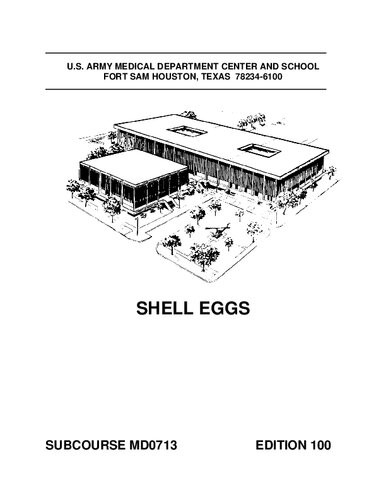 Shell Eggs Md0713 100th Edition Us Army Medical Department