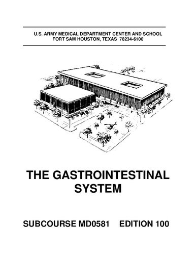 The Gastrointestinal System Md0581 100th Edition Us Army Medical Department