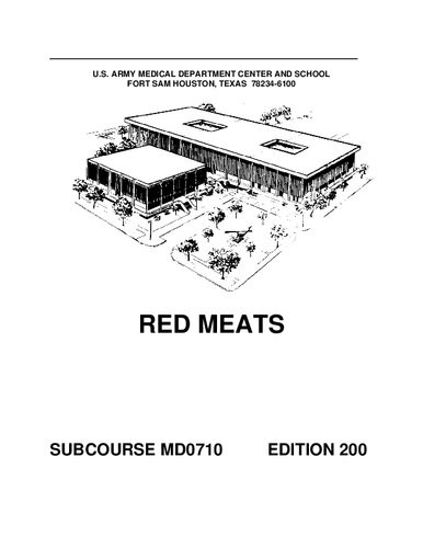 Red Meats Md0710 200th Edition Us Army Medical Department