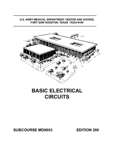 Basic Electrical Circuits Md0903 200th Edition Us Army Medical Department