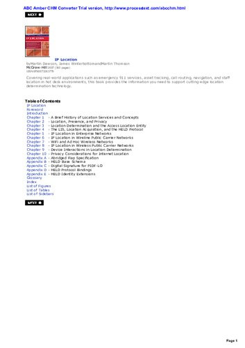 Ip Location Martin Dawson James Winterbottom Martin Thomson