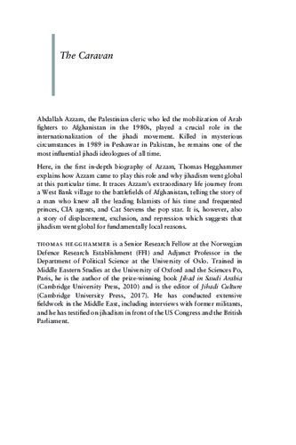 The Caravan Abdallah Azzam And The Rise Of Global Jihad Thomas Hegghammer
