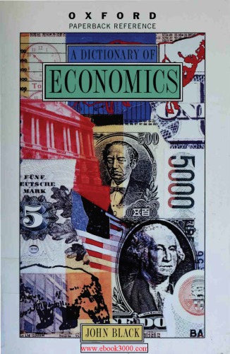 A Dictionary Of Economics 2nd Ed Reissued With Corrections And A New Cover Black