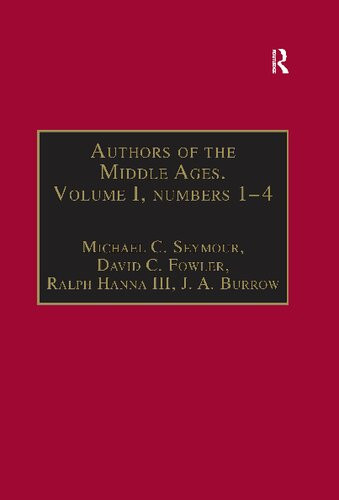 Authors Of The Middle Ages Volume I Nos 14 English Writers Of The Late Middle Ages John Mandeville John Trevisa William Langland Thomas Hoccleve Michael C Seymour Ed