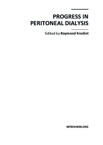 Progress In Peritoneal Dialysis Ray Krediet Editor