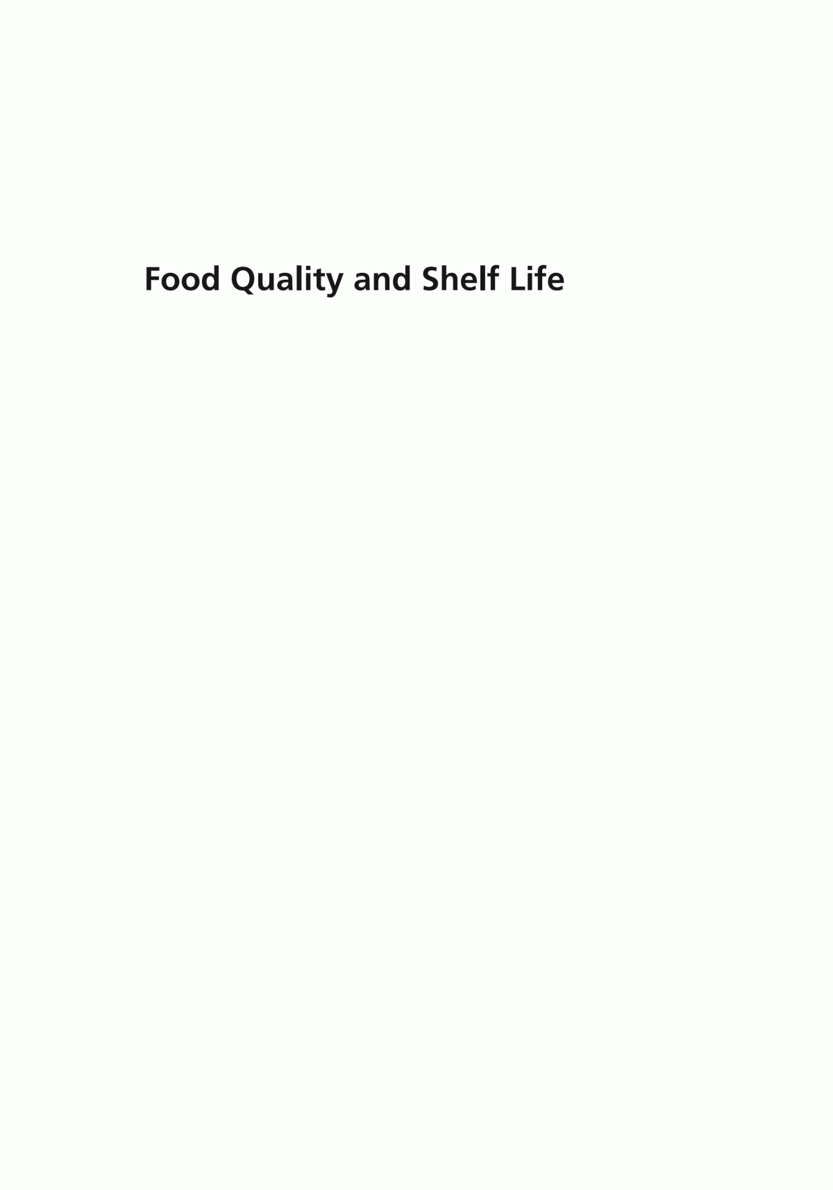 Food Quality And Shelf Life Charis M Galanakis
