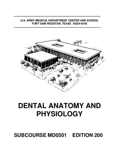 Dental Anatomy And Physiology Md0501 200th Edition Us Army Medical Department