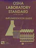 Osha Laboratory Standard Implementation Guide Coble David F Ennis