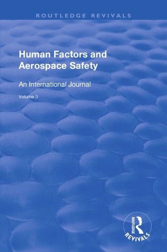 Human Factors And Aerospace Safety An International Journal Helen Muir