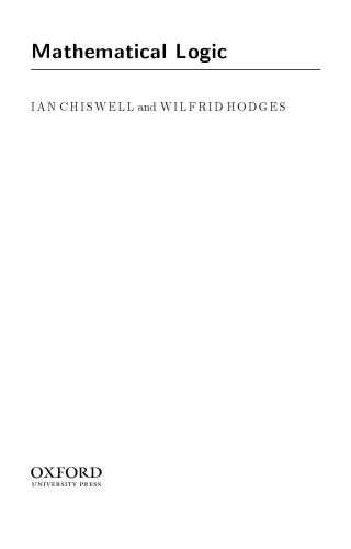 Mathematical Logic Chiswell Ian Hodges Wilfrid
