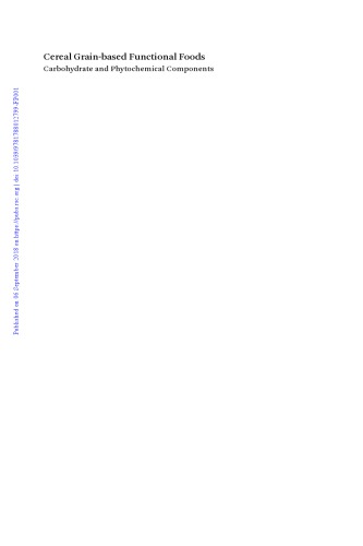 Food Chemistry Function And Analysis Volume 6 Cereal Grainbased Functional Foods Carbohydrate And Phytochemical Components Beta