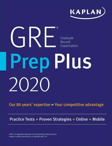 Gre Prep Plus 2020 Practice Tests Proven Strategies Online Video Mobile Kaplan Publishing