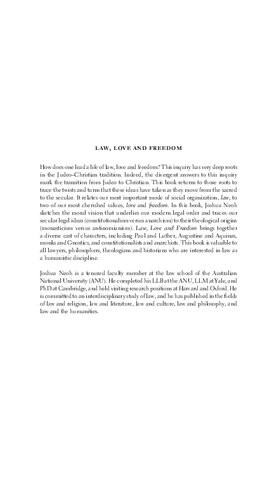 Law Love And Freedom From The Sacred To The Secular Joshua Neoh