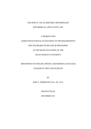 Vox Populi Visual Rhetoric Methodology For Medieval Apocalyptic Art Dixil L Rodriguez