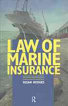 Law Of Marine Insurance Hardback Issue Hodges Susan