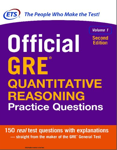Official Gre Quantitative Reasoning Practice Questions Second Edition 2nd Edition Educational Testing Service