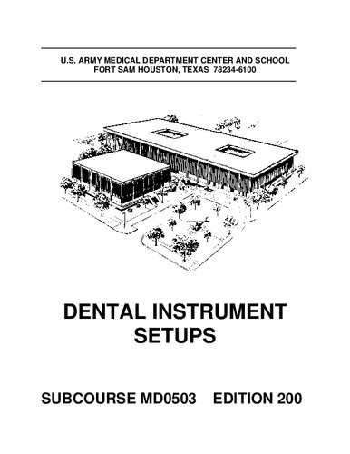 Dental Instrument Setups Md0503 200th Edition Us Army Medical Department