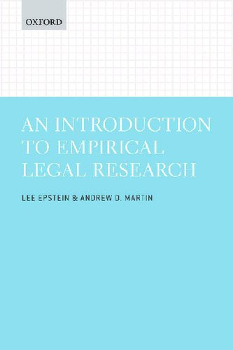 Introduction To Empirical Legal Research 1st Edition Lee Epstein