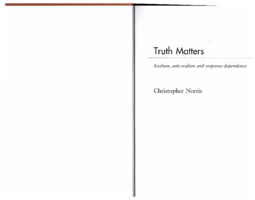 Truth Matters Christopher Norris