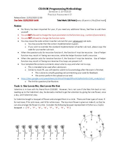 Cs1010e Programming Methodology Semester 2 20192020 Practical Assessment 01 Cs1010e
