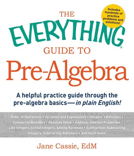 The Everything Guide To Prealgebra Jane Cassie