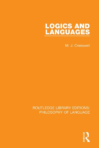Logics And Languages 1st Edition M J Cresswell