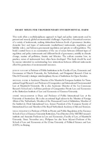 Smart Mixes For Transboundary Environmental Harm Judith Van Erp