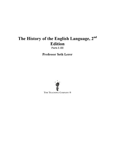The History Of The English Language Second Edition Lerer Seth