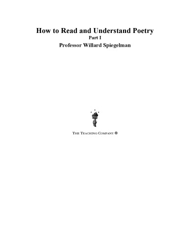 How To Read And Understand Poetry Part 1 Of 2 Spiegelman Willard