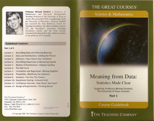 Meaning From Data Statistics Made Clear Starbird Michael