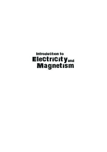 Introduction To Electricity And Magnetism John Dirkwalecka