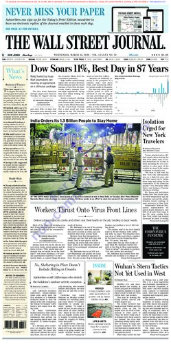 Wall Street Journal Wednesday March 25 2020 Us News Corp