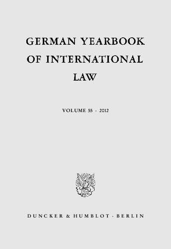 Jahrbuch Fr Internationales Recht German Yearbook Of International Law Vol55 Odendahl