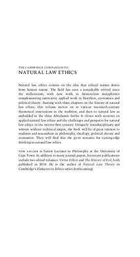 The Cambridge Companion To Natural Law Ethics Tom Angier