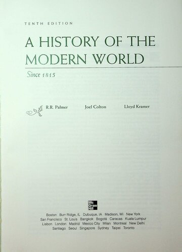 A History Of The Modern World Since 1815 10th Edition Rr Palmer