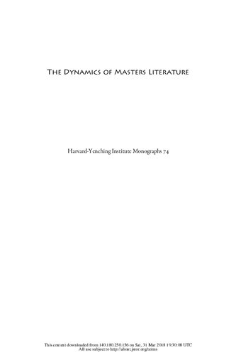 The Dynamics Of Masters Literature Early Chinese Thought From Confucius To Han Feizi Wiebke Denecke