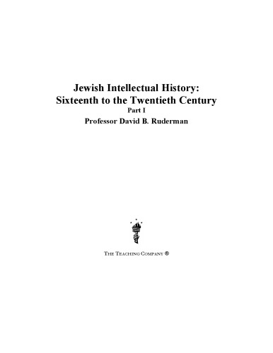 Jewish Intellectual History 16th To 20th Century Full Screen Ruderman