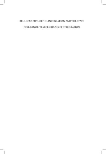 Religious Minorities Integration And The State John V Tolan