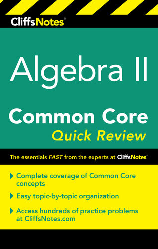 Cliffsnotes Algebra Ii Common Core Quick Review Wendy Taubhoglund