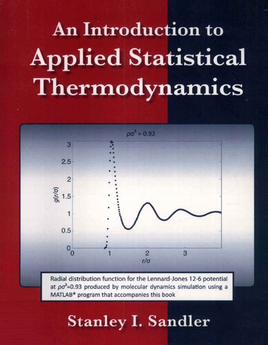 An Introduction To Applied Statistical Thermodynamics Stanley I Sandler