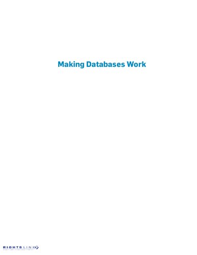 Making Databases Work The Pragmatic Wisdom Of Michael Stonebraker 1st Edition Michael L Brodie