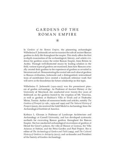 Gardens Of The Roman Empire Wilhelmina F Jashemski Kathryn L Gleason