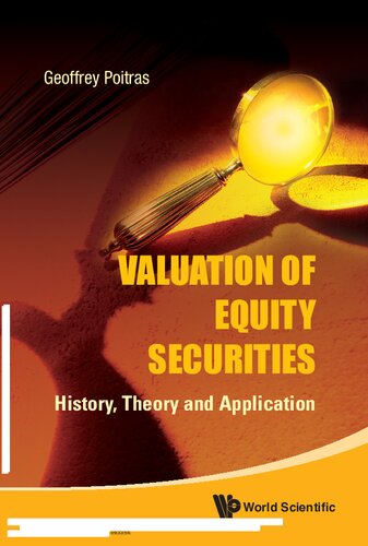 Valuation Of Equity Securities History Theory And Application Geoffrey Poitras