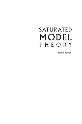 Saturated Model Theory Second Edition Numerous Corrections Gerald Enoch Sacks